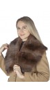 Dark brown polecat fur collar